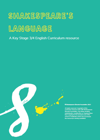 Shakespeare's Language - A Key Stage 3 and 4 Scheme of Work £40+VAT
